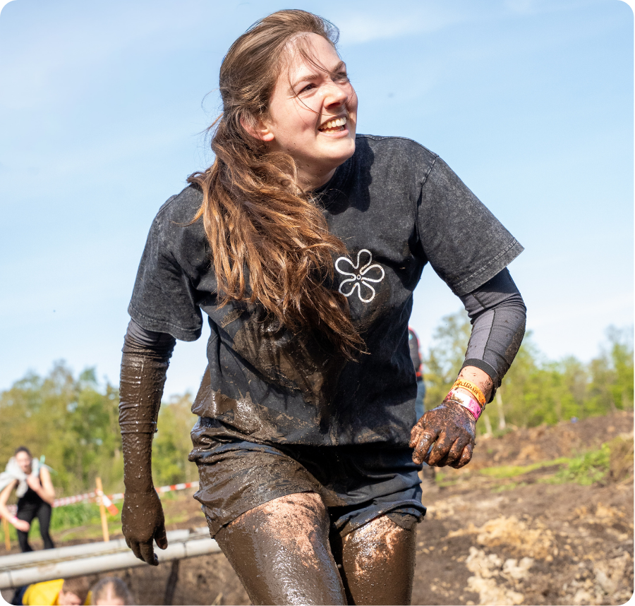 Mudrun een plaatje gemaakt van een vrouw die net uit een modder bad rent