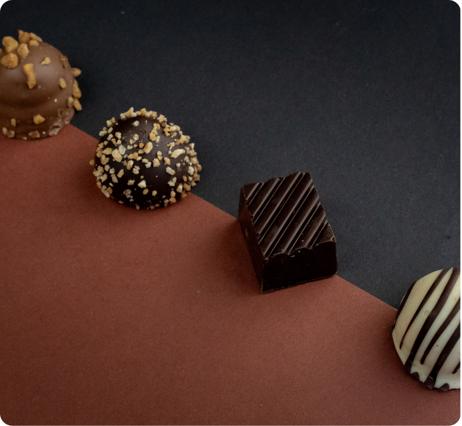 bonbons die diagonaal getoont worden